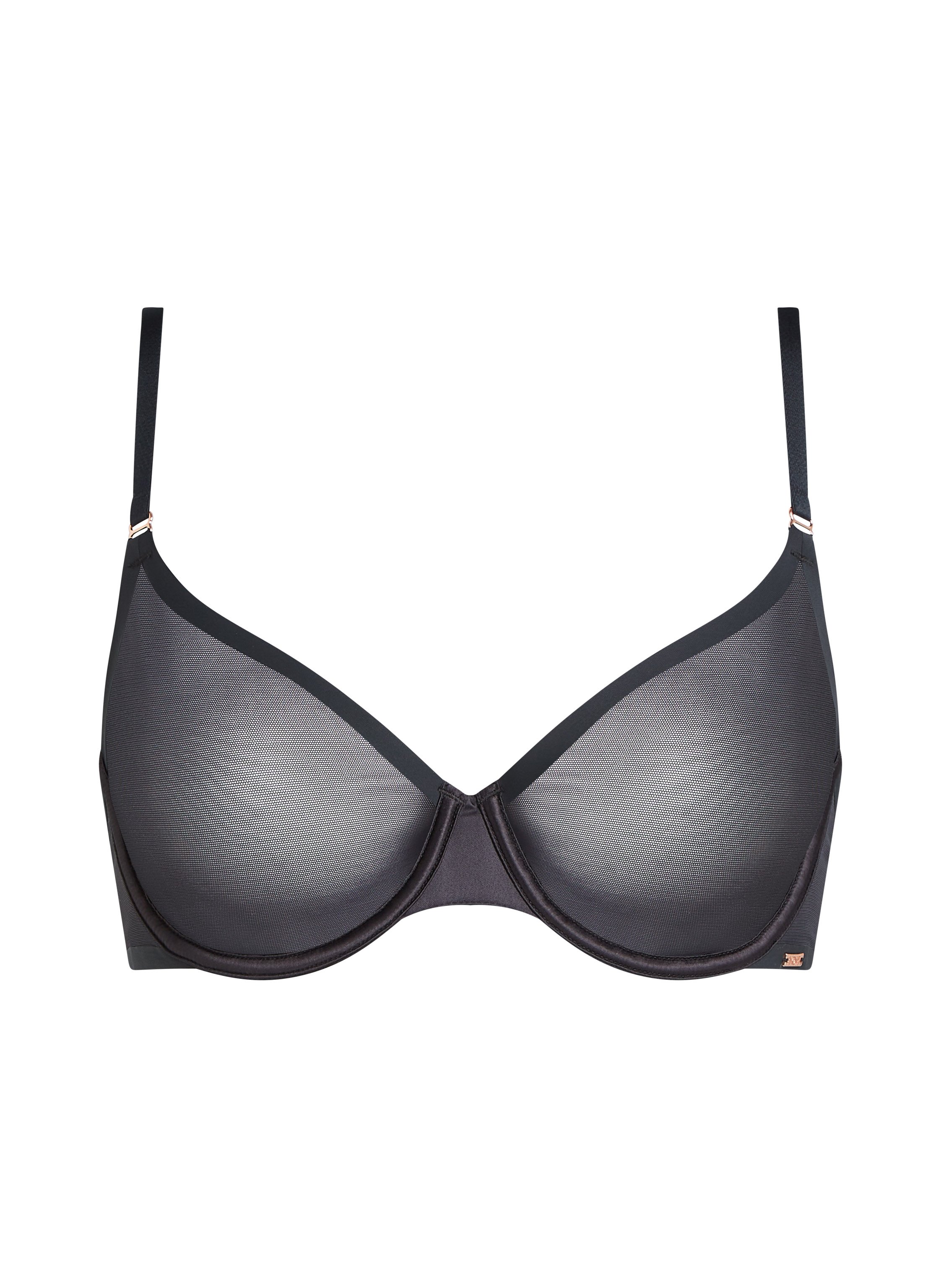 Essential non-padded underwired bra, Black, main