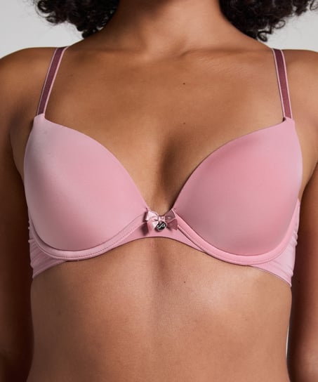 Plunge Padded Underwired Bra, Pink