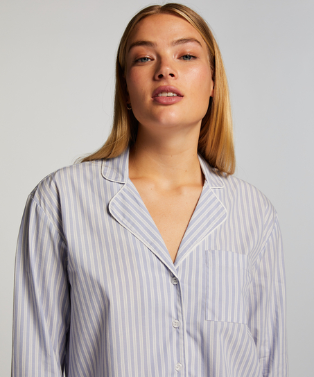 Long Sleeve Cotton Jacket, Blue