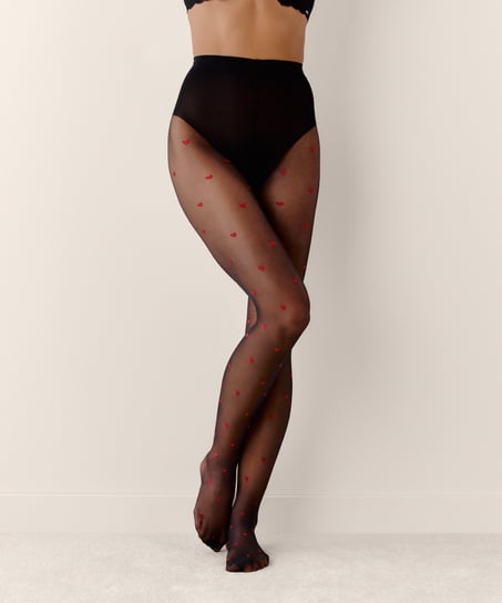 Tights 15 Denier print, Black