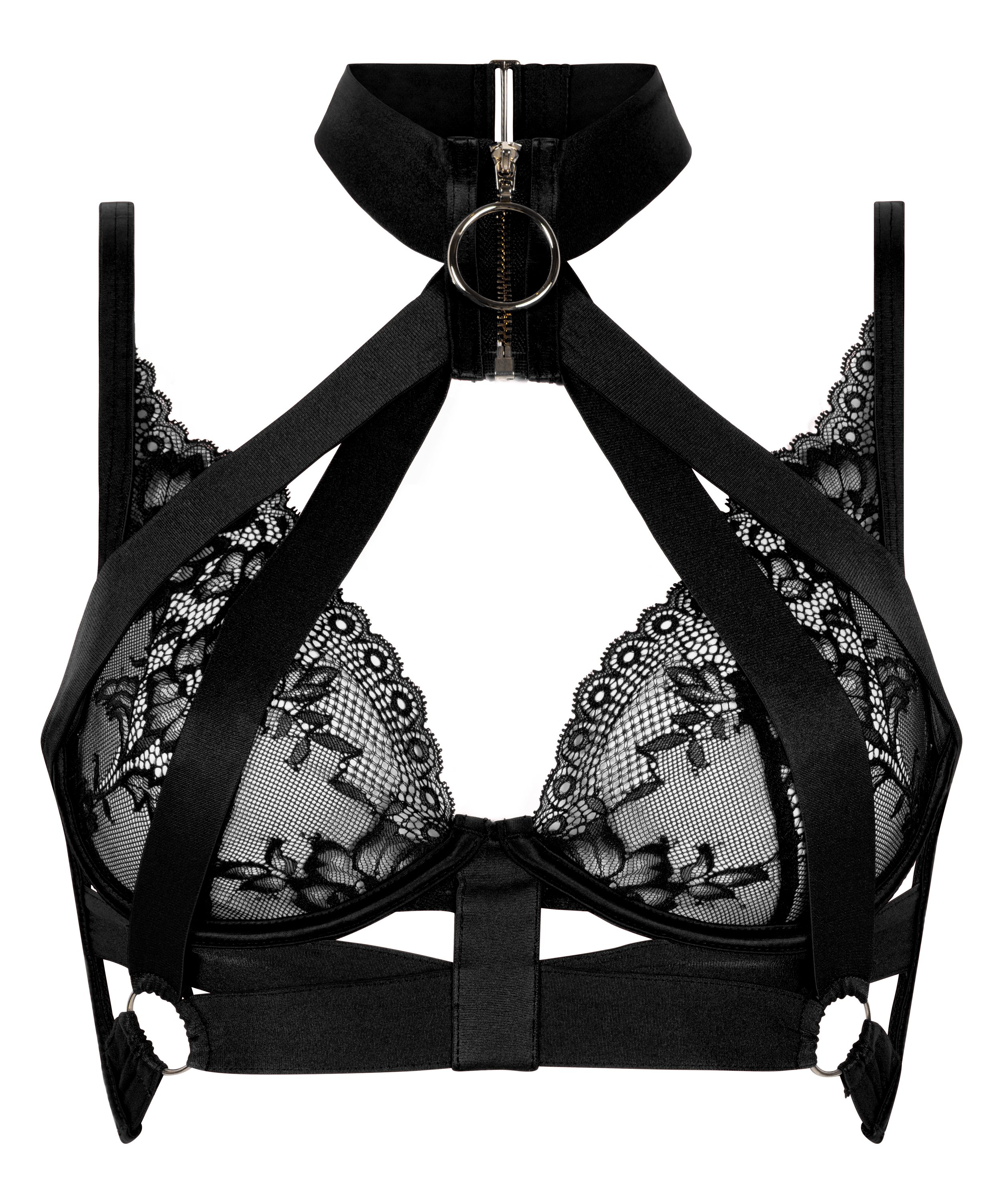 Clementine Unpadded Longline Underwired Bra, Black, main