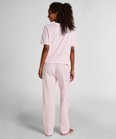 Pyjama Set Cotton Print, Pink