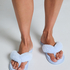 Fake Fur Slippers, Blue