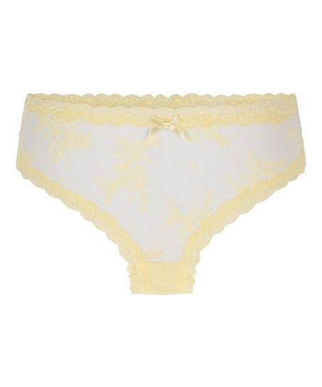V-shaped Brazilian knickers mesh, Yellow