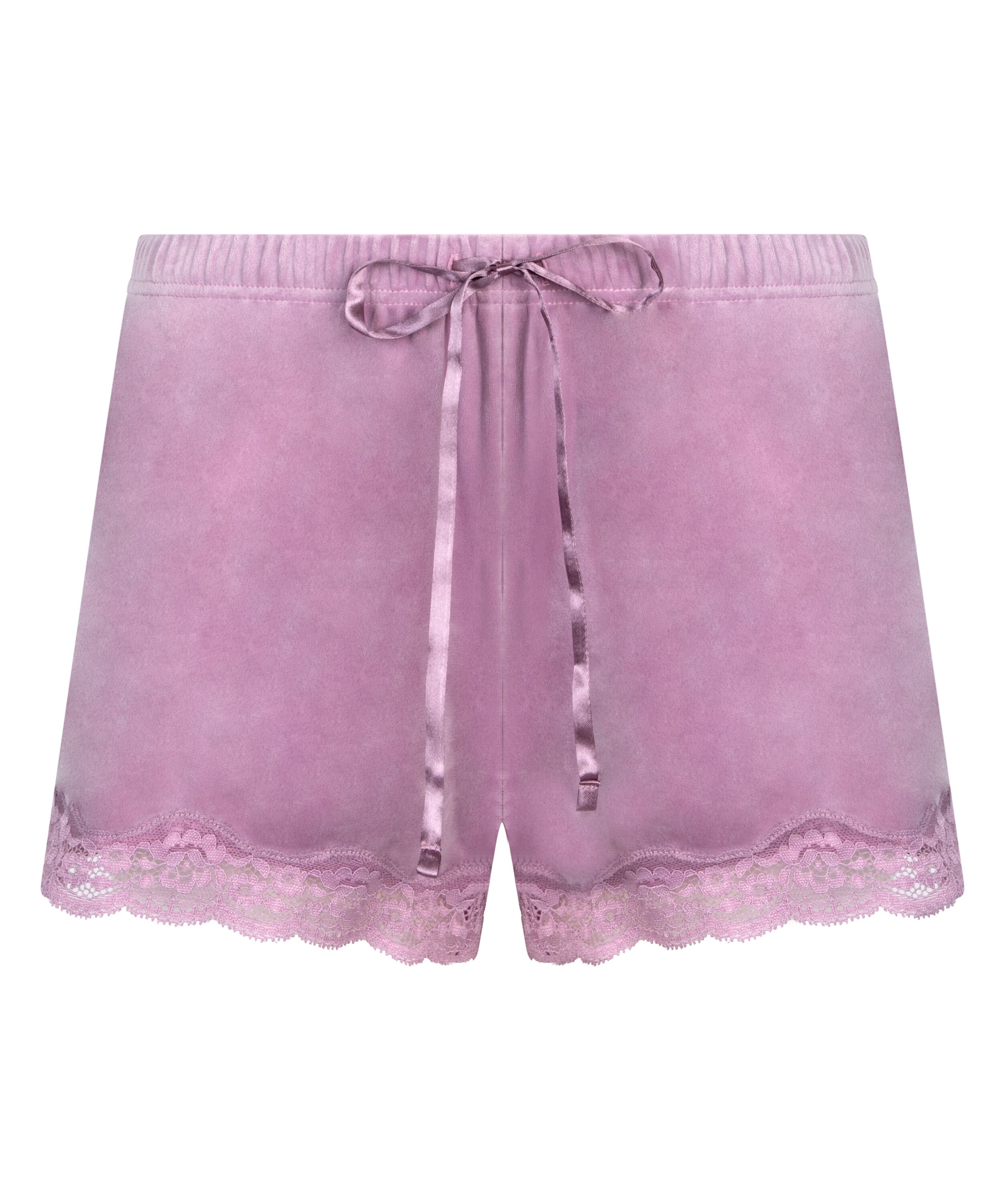 Velvet lace shorts, Purple
