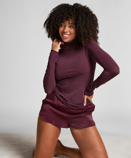 super soft Turtleneck Shirt with Cashmere, Purple