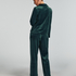 Velours Long-Sleeved Jacket, Green