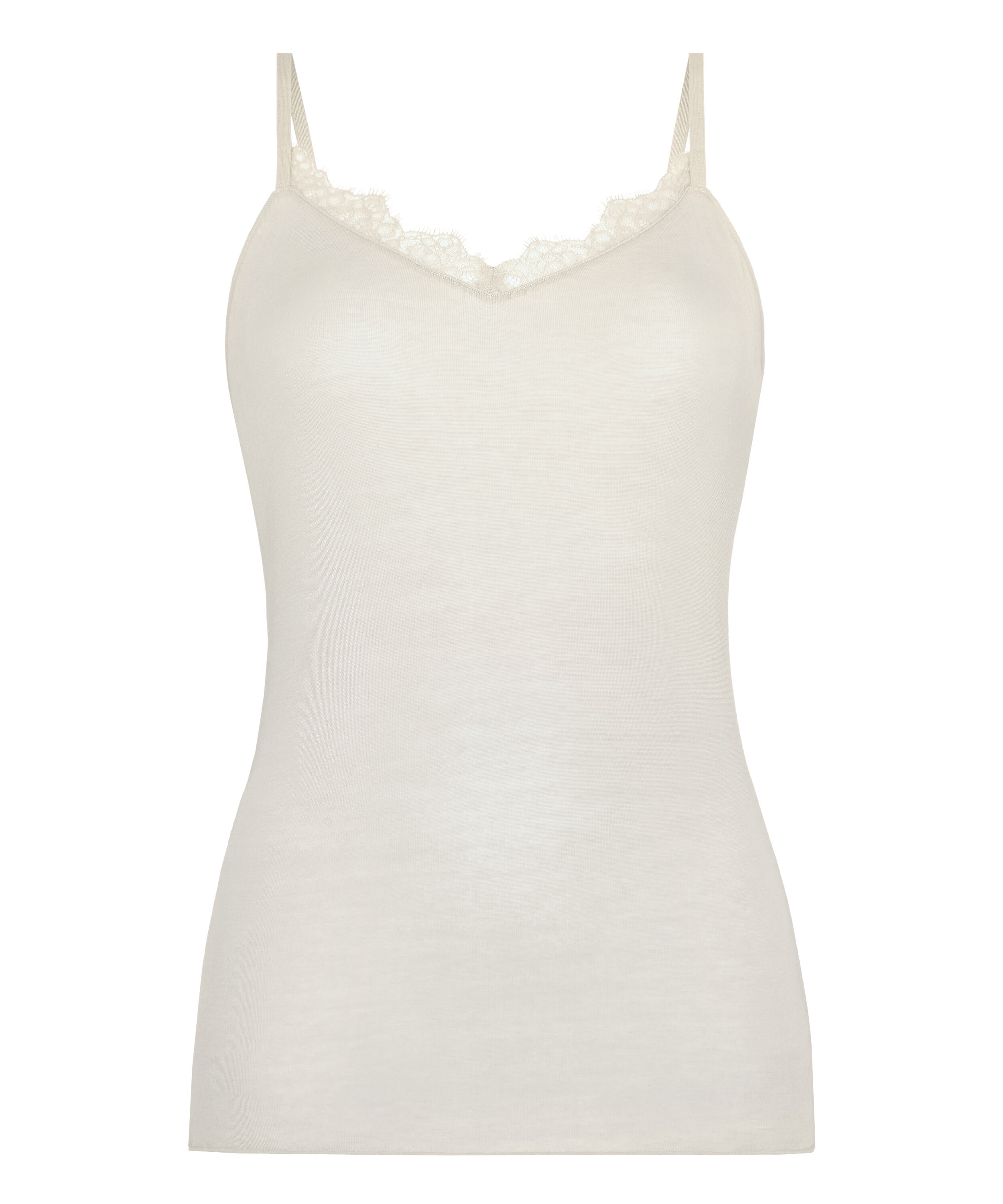 super soft Lace V-Neck cami with Cashmere, White