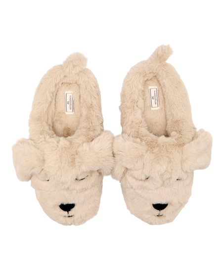 Slippers Dog Slippers, Beige