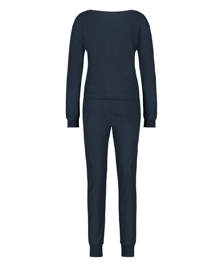 Waffle pyjama set, Blue