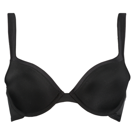Padded Underwired Bra Satin Fleece, Black