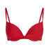Luna padded bikini top, Red