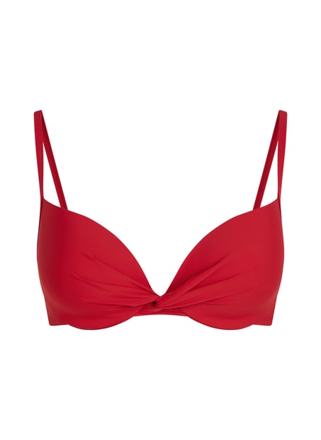 Luna padded bikini top, Red