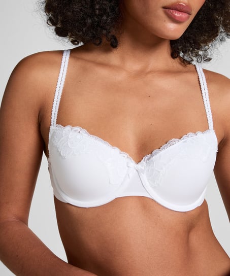 Secret Lace Padded Underwired Bra, White