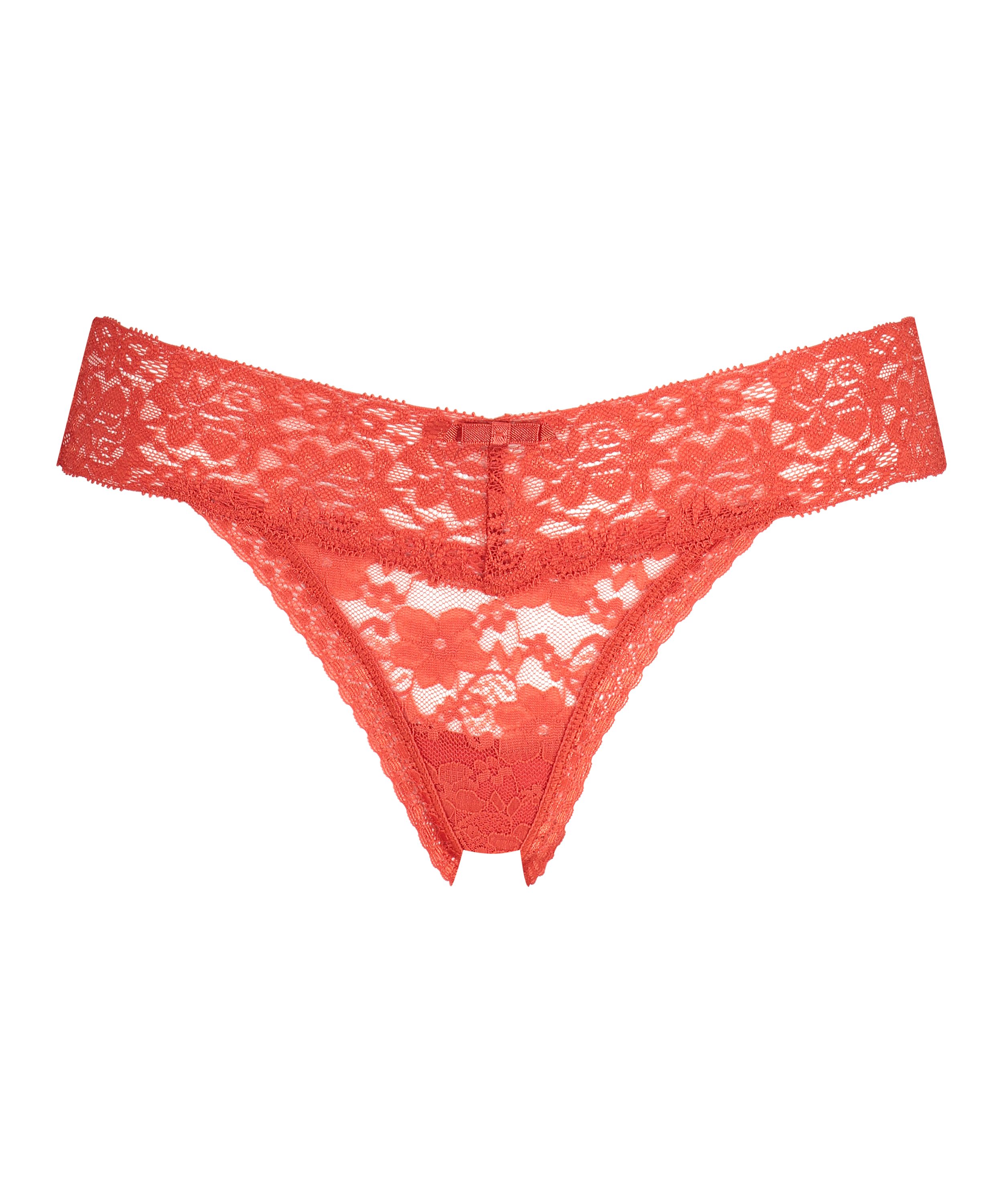 Floral Lace Thong, Red, main