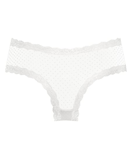 V-shaped Brazilian knickers mesh, White