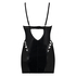 Mesh lace-up slip dress, Black