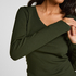 Longsleeved Top with Rib, Green