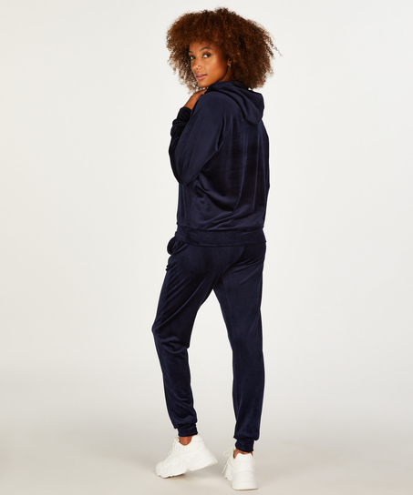 Velour Jogging Bottoms, Blue