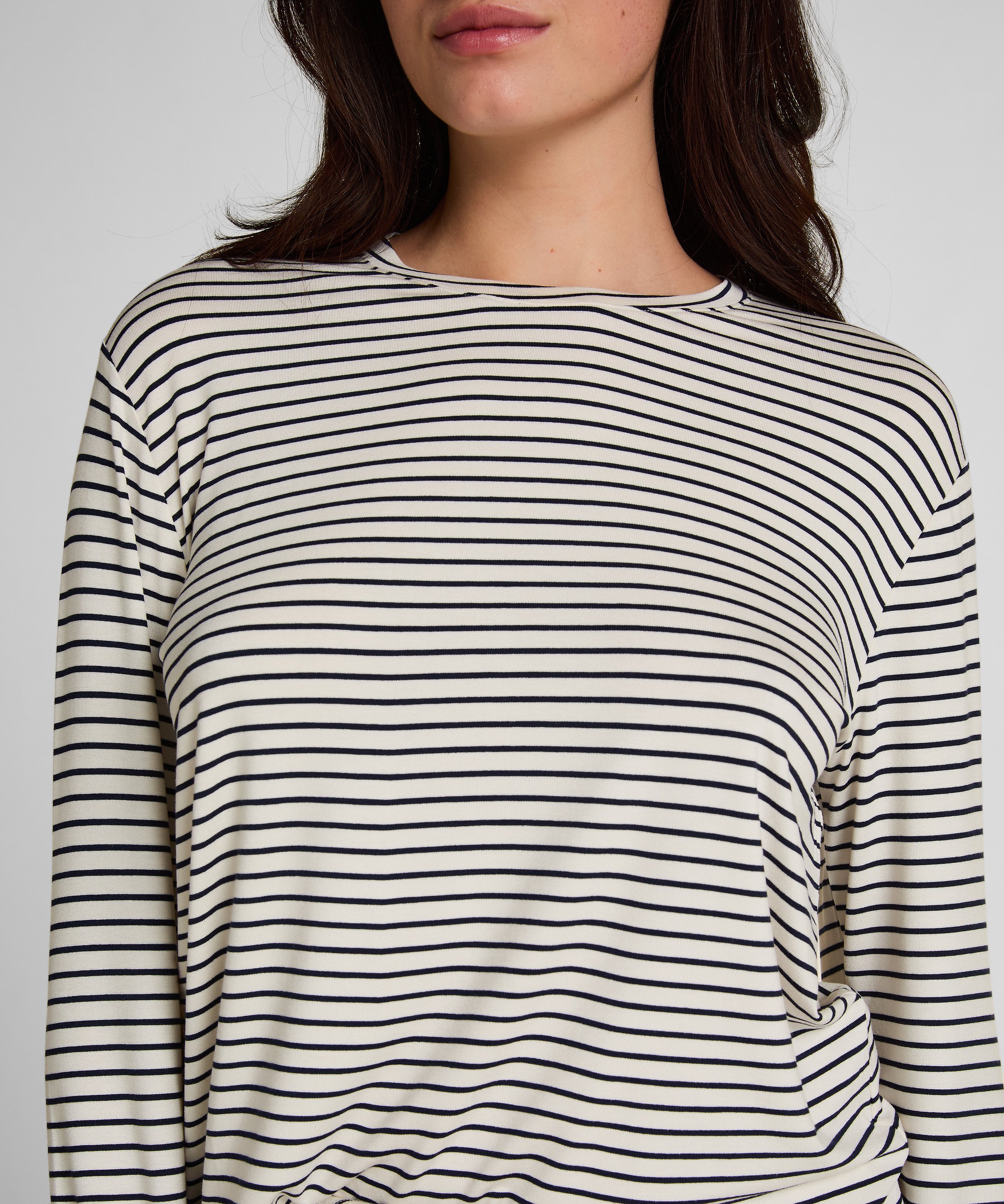 Pyjama Top Loose Jersey, White, main