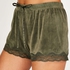 Velvet lace shorts, Green
