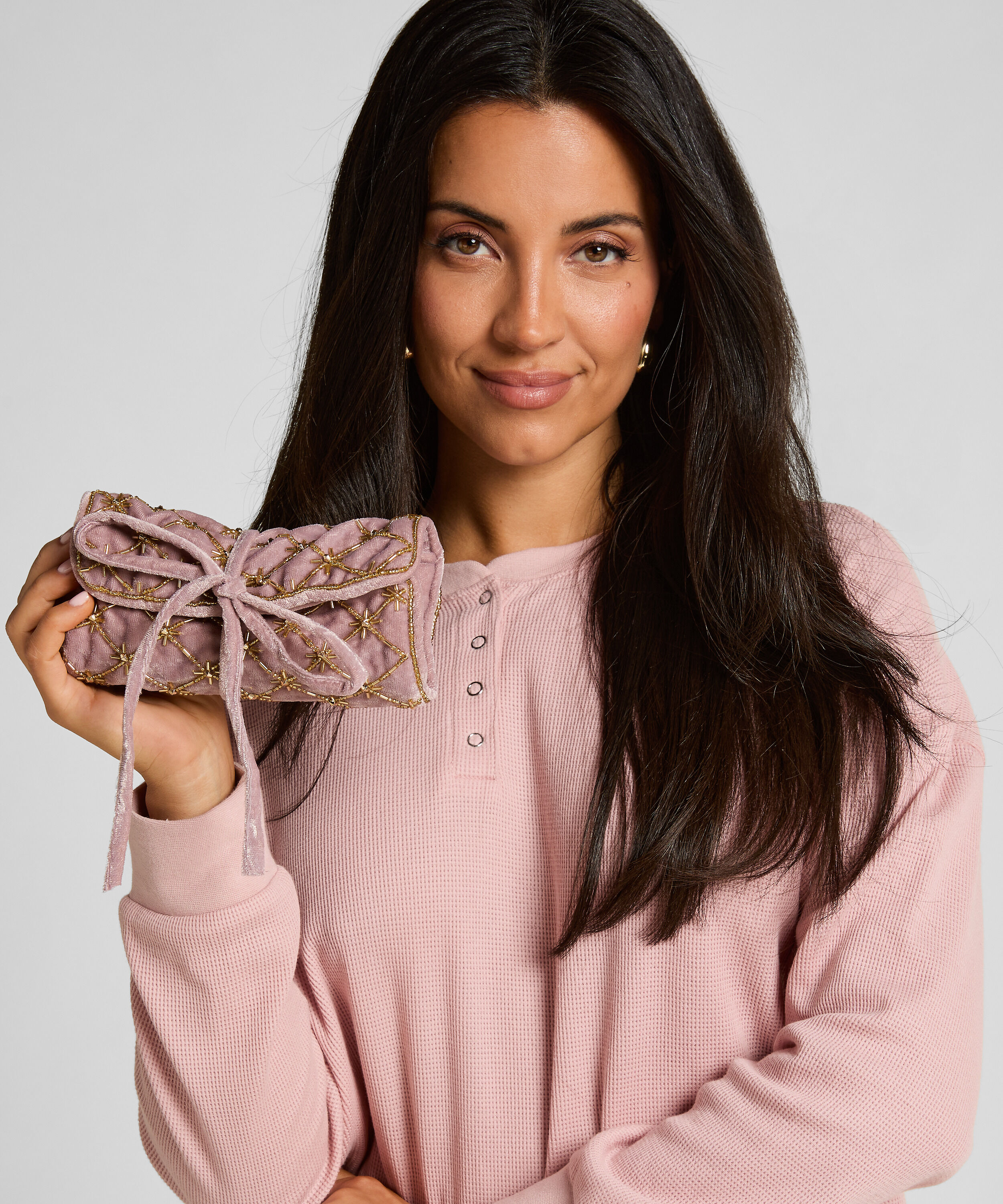 Beaded Jewellery Wrap, Pink