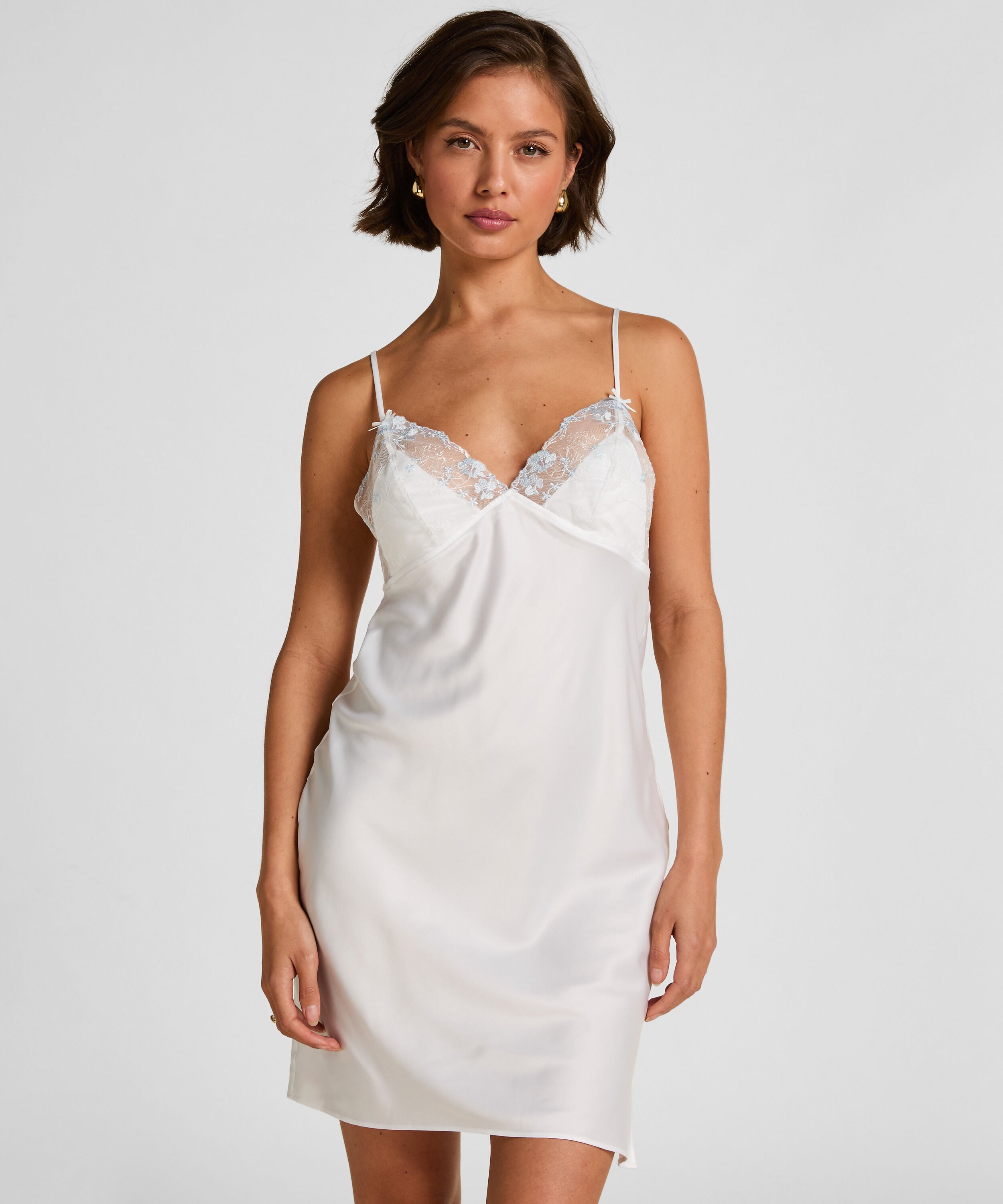 Peonie Slipdress Satin, White