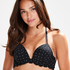 Scallop push-up underwired bikini top Cup A - E, Black