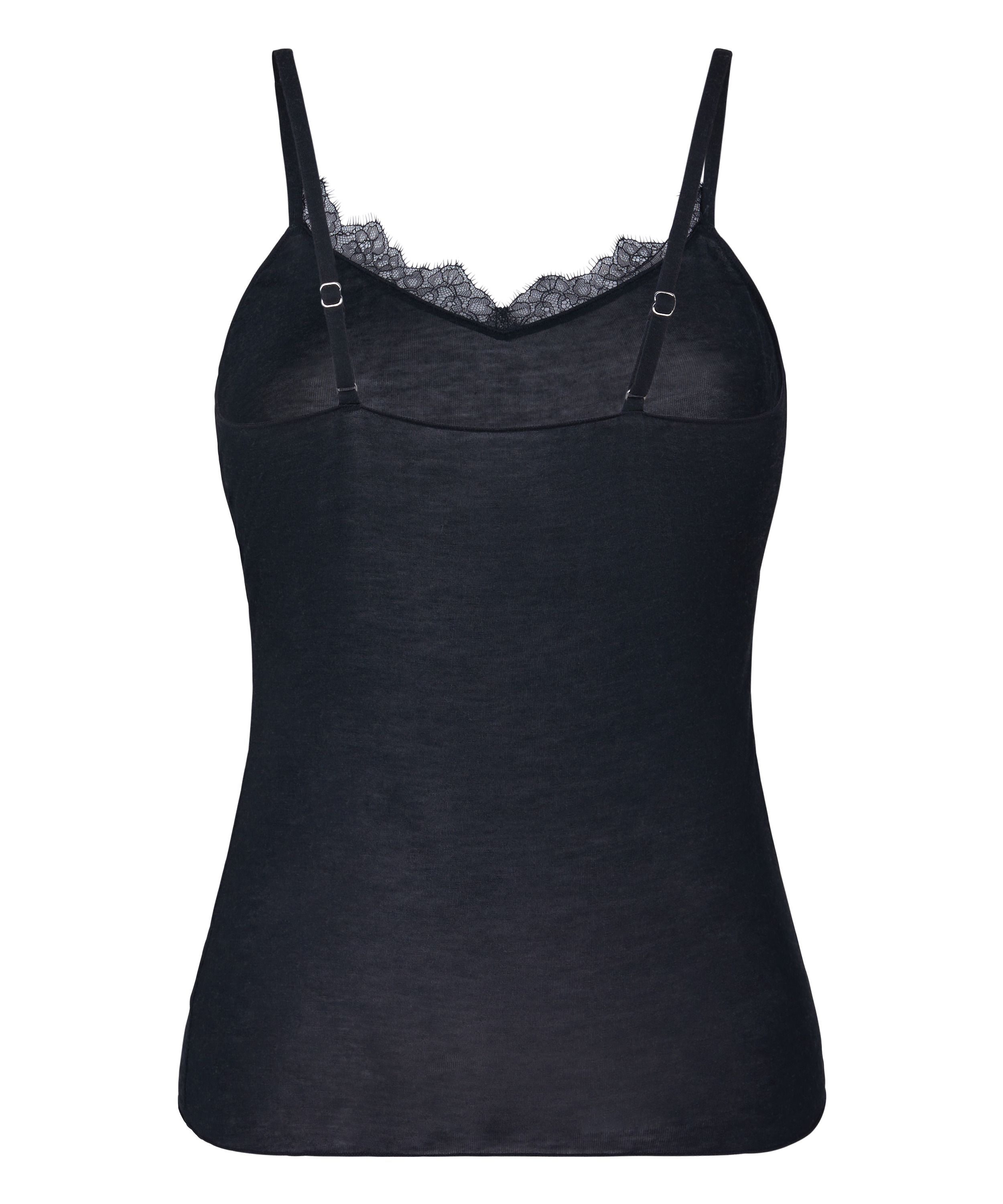 super soft Lace V-Neck cami with Cashmere, Black, main