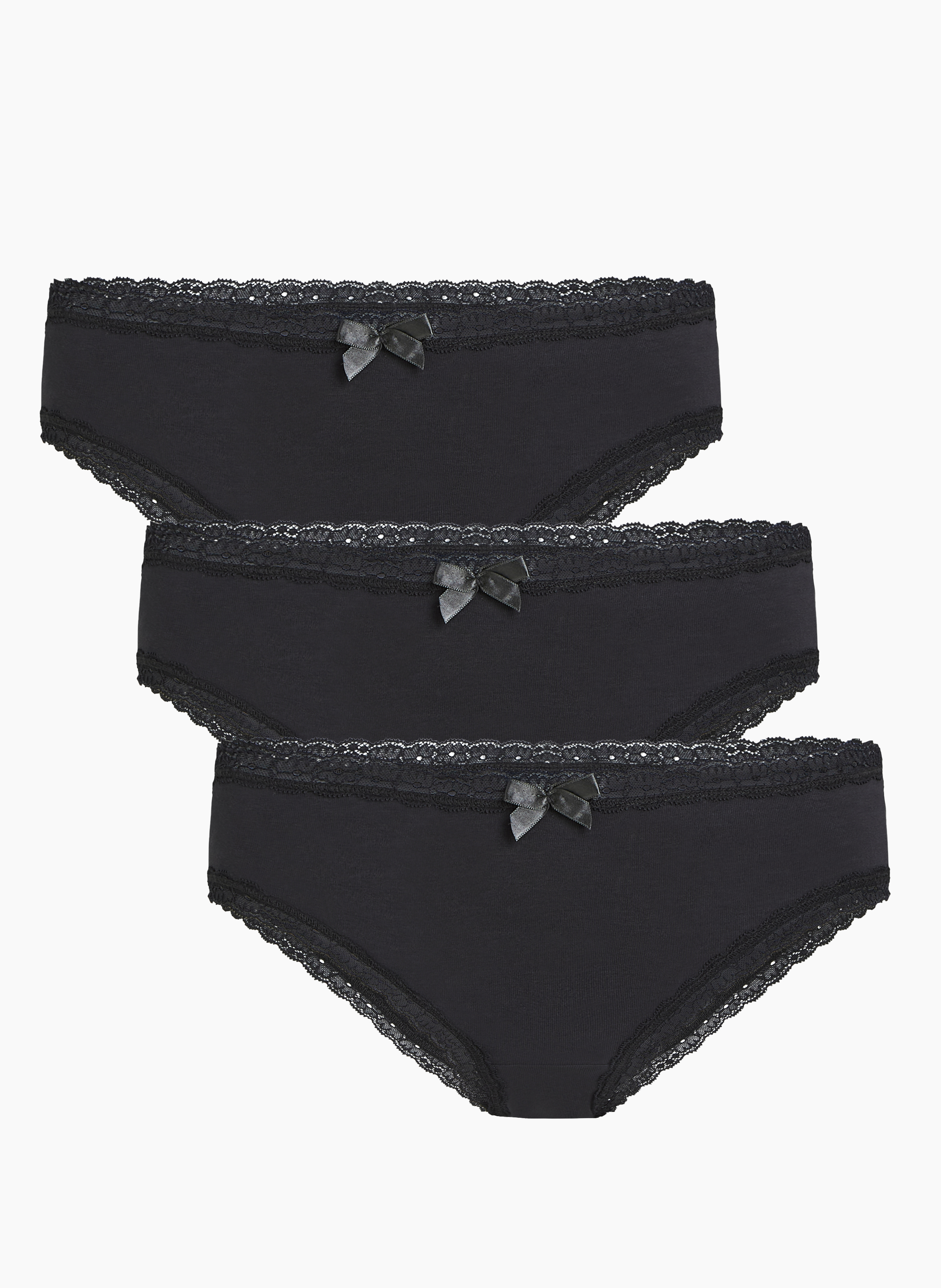 3-pack Georgia Cotton Brazilian shorts, Black, main