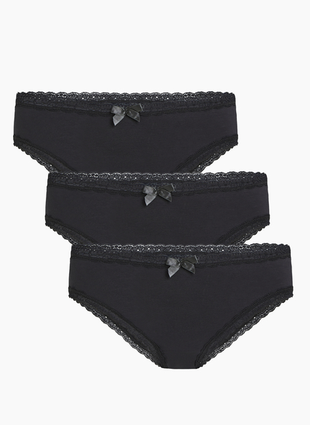 3-pack Georgia Cotton Brazilian shorts, Black