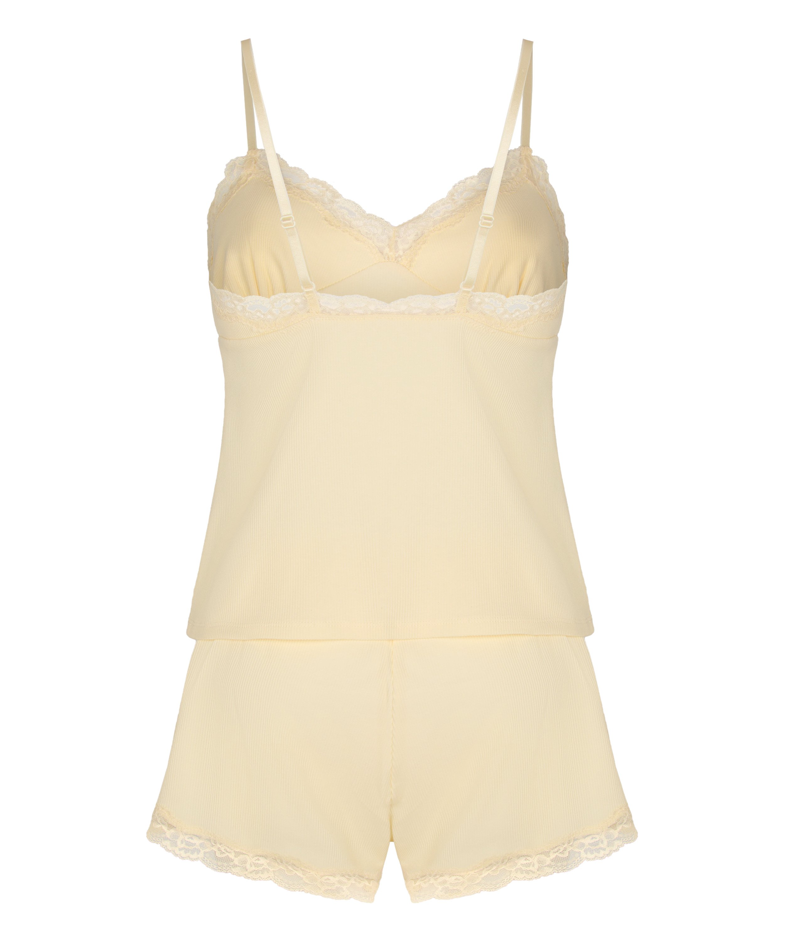 Pyjama Set Jersey Lace, Yellow, main