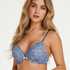 Rose padded push-up bra, Blue