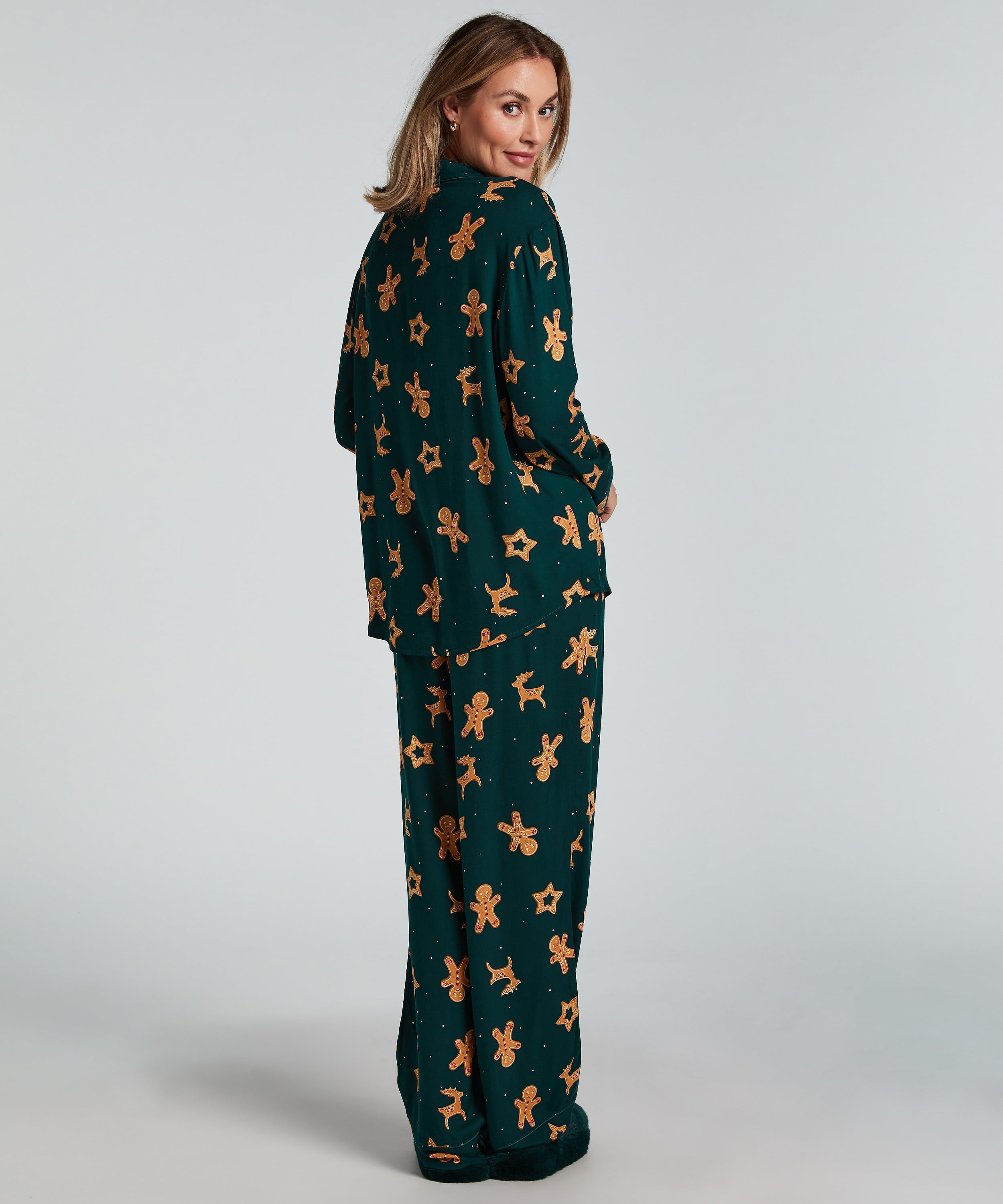 Gingerbread Pyjama Set, Green, main