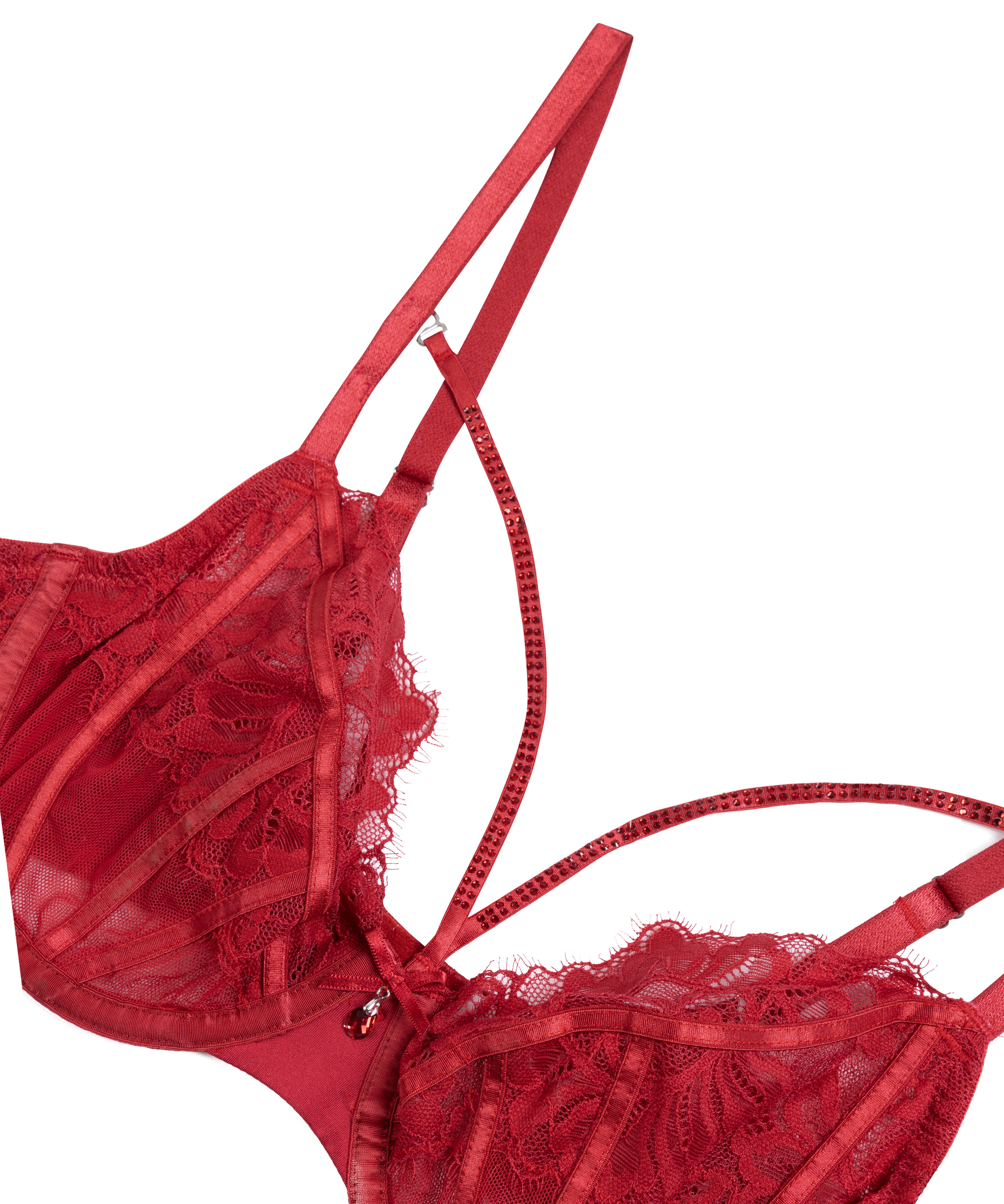Charlotta Non-Padded Underwired Bra, Red, main