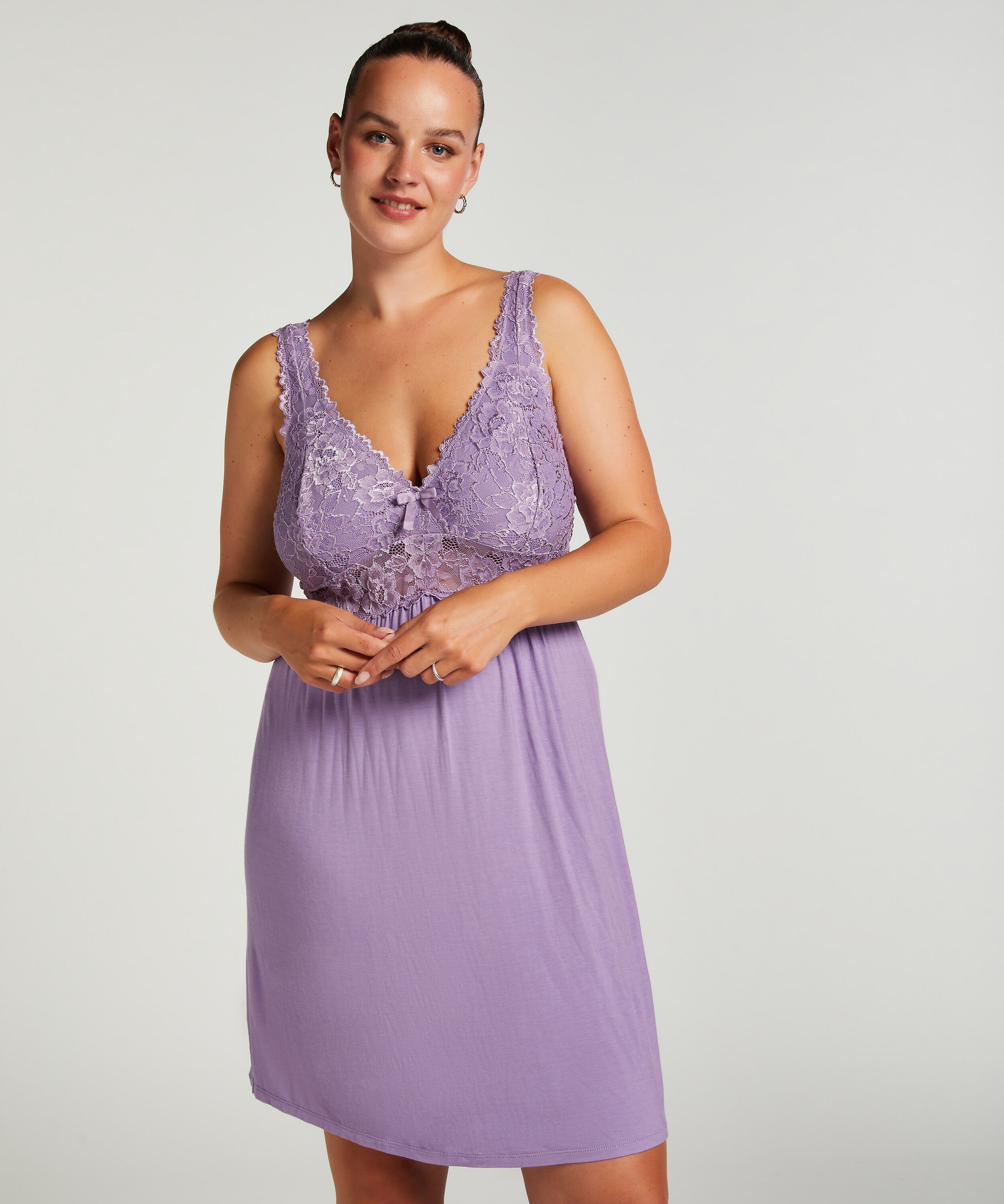 Nora Lace Slip Dress, Purple