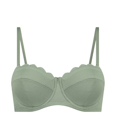 Scallop push-up underwired bikini top Cup A - E, Green