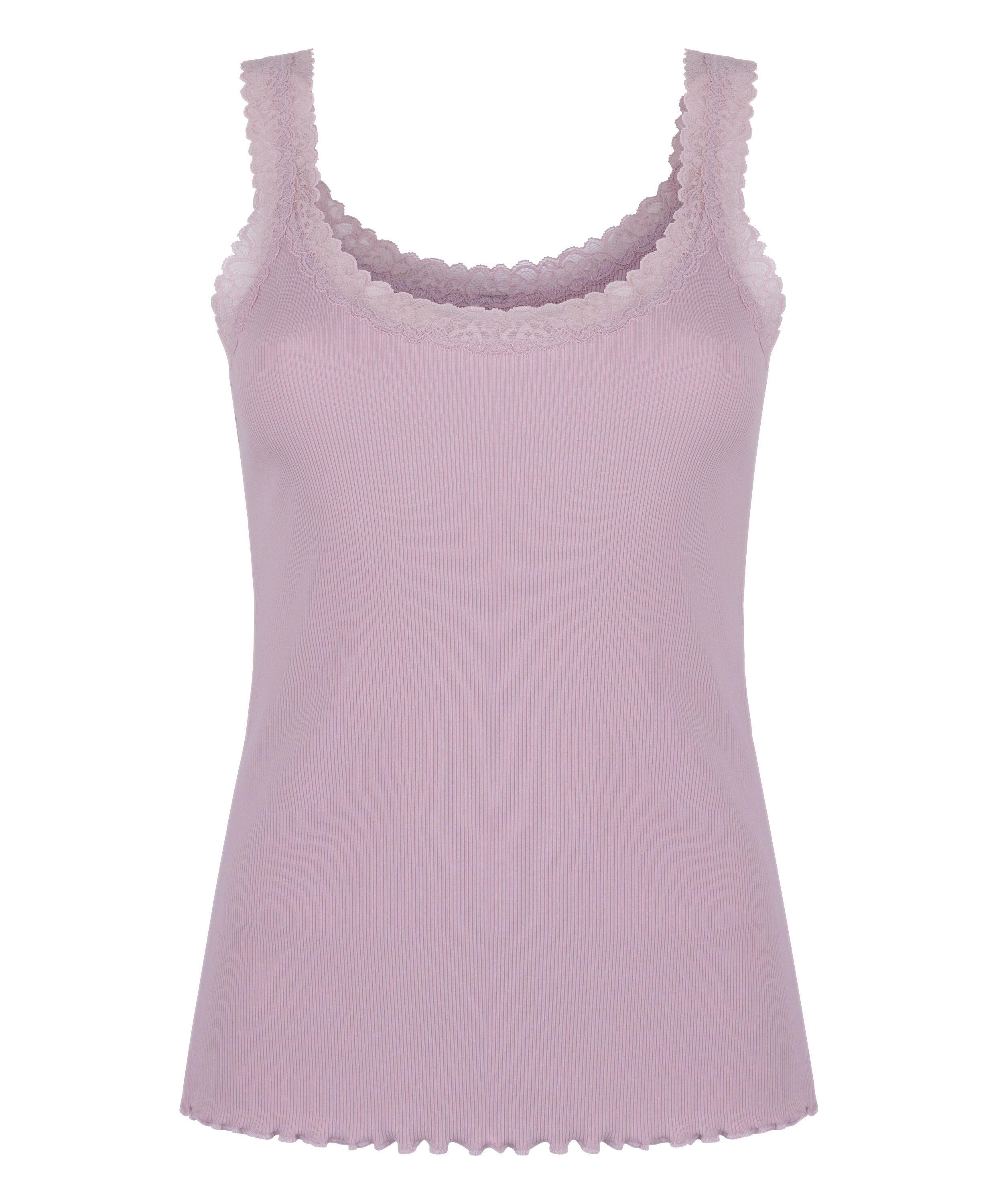 Singlet Rib Jersey Lace, Pink
