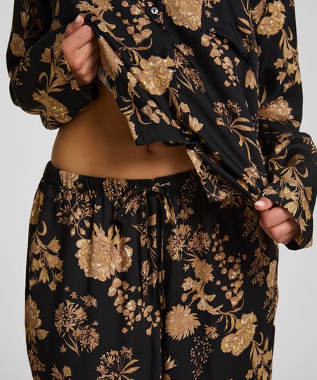 Pants Woven Print, Black