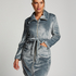 Fleece Zip Bathrobe, Blue