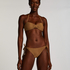 Goldie Shimmer Bandeau Bikini Top, Yellow