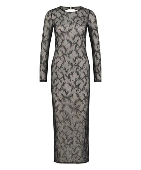 long lace bodycon dress Black and Grey Stripe T-shirt dress