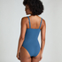 Shaping Scallop Swimsuit, Blue