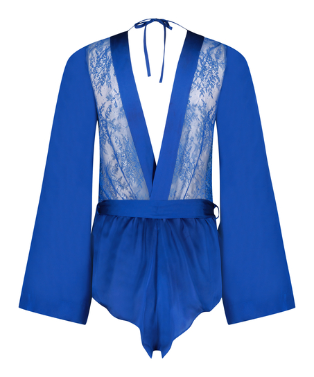 Rylie Satin Playsuit, Blue