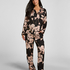Satin Pants Flower, Black