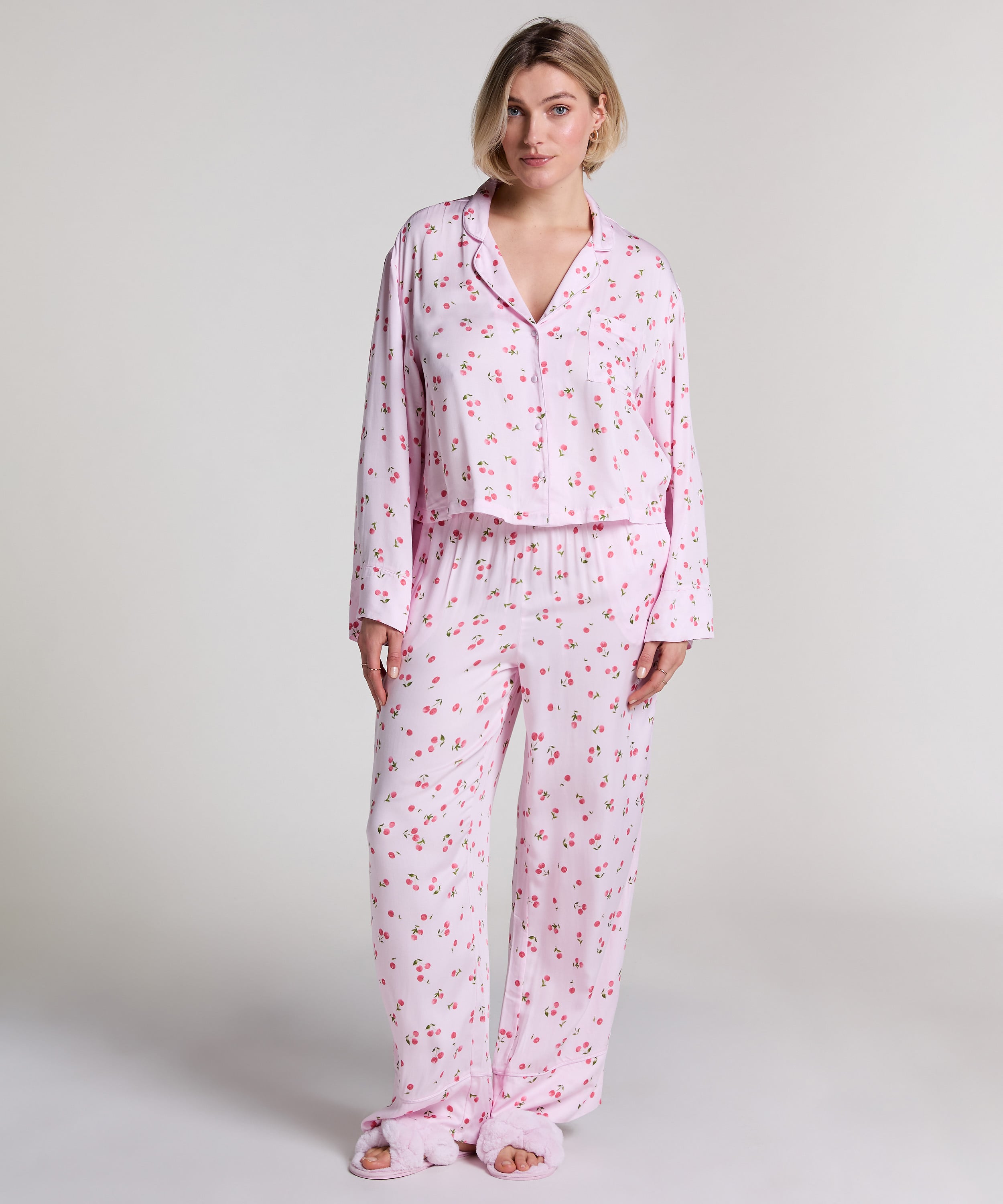 Satin Long-Sleeved Jacket, Pink, main