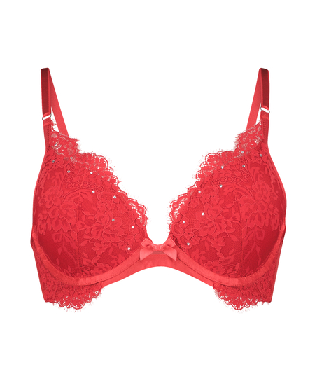 Pauline Padded Push-Up Underwired Bra, Red
