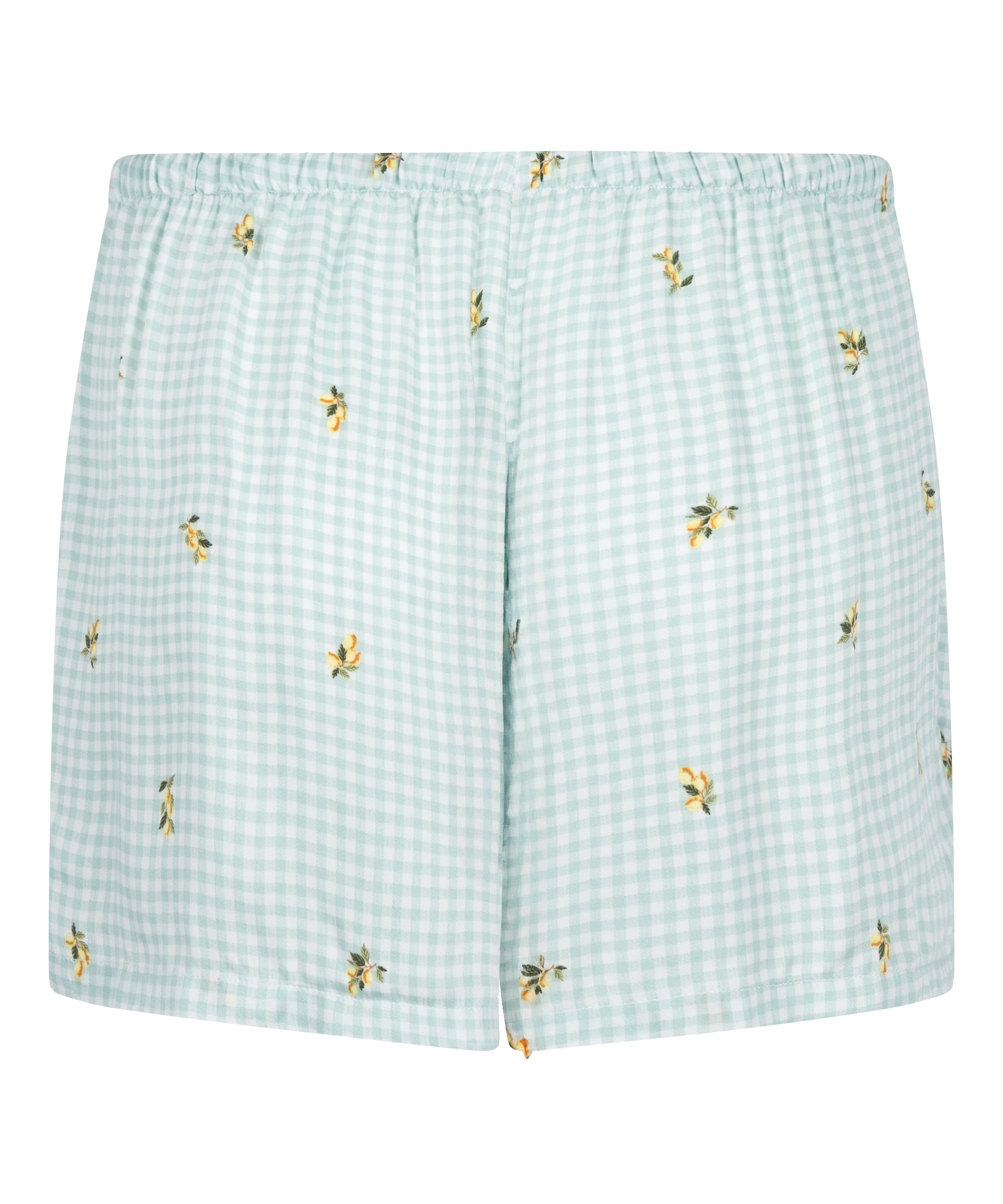 Short Viscose Check Print, Green, main
