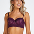Macy padded strapless longline underwired bra, Purple