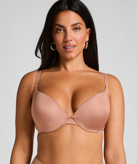 Smooth Padded Underwired Push-Up Bra, Brown